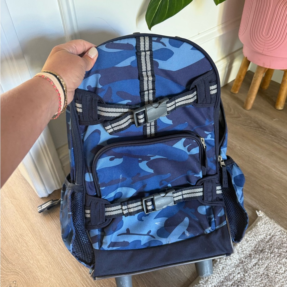 Pottery Barn Kids Blue Camo Mackenzie Backpack